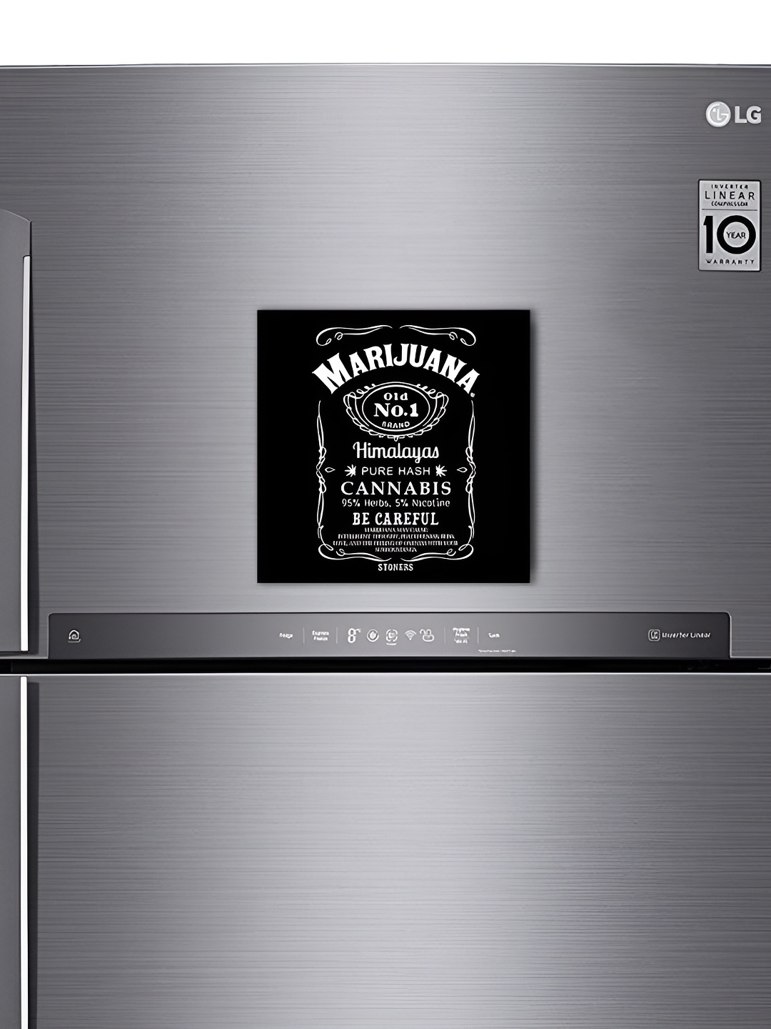 

ARTBUG Black & White Marijuana Printed Decorative Fridge Magnet