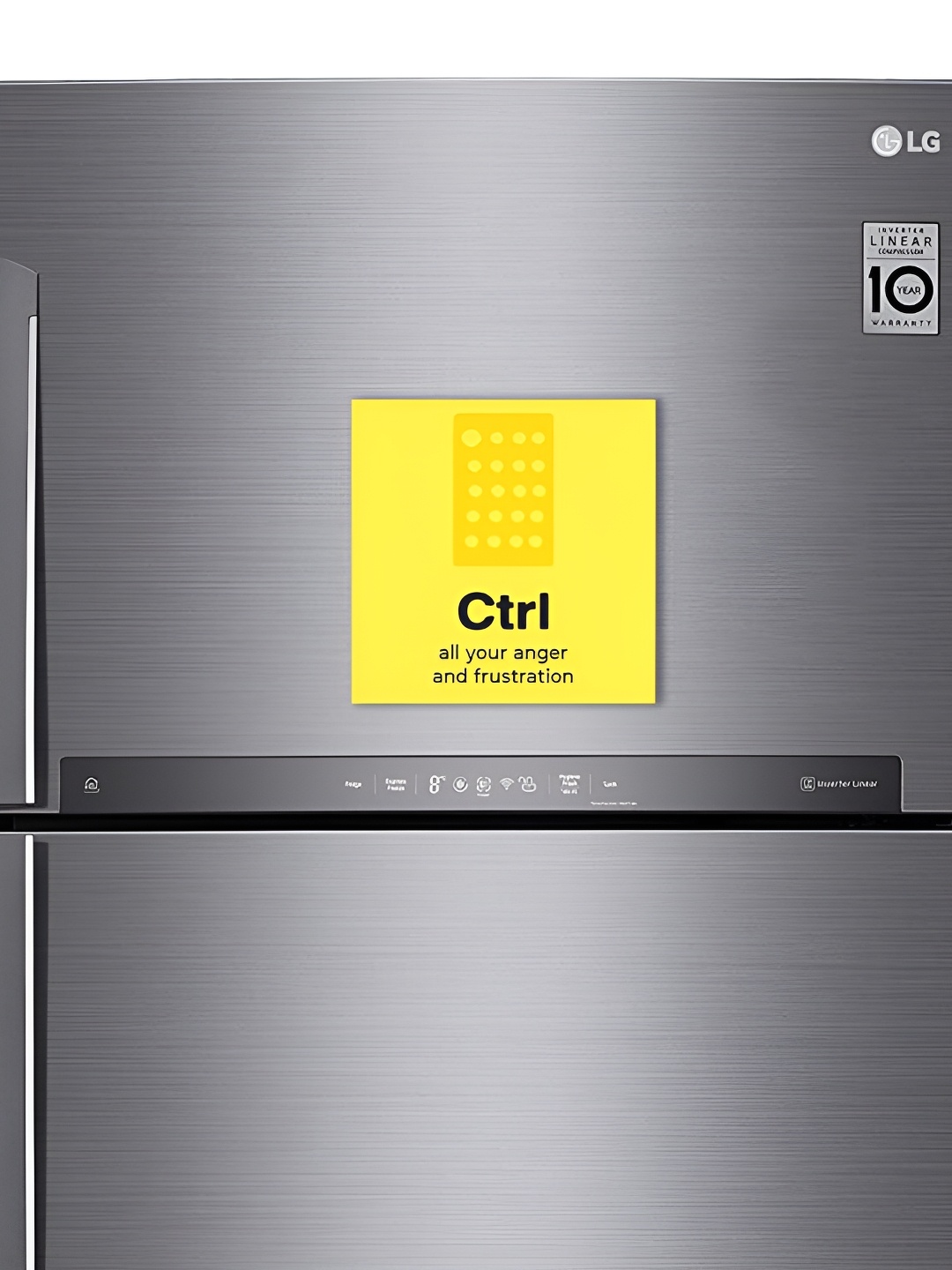 

ARTBUG Yellow Ctrl all your anger and frustration Decorative Fridge Magnet