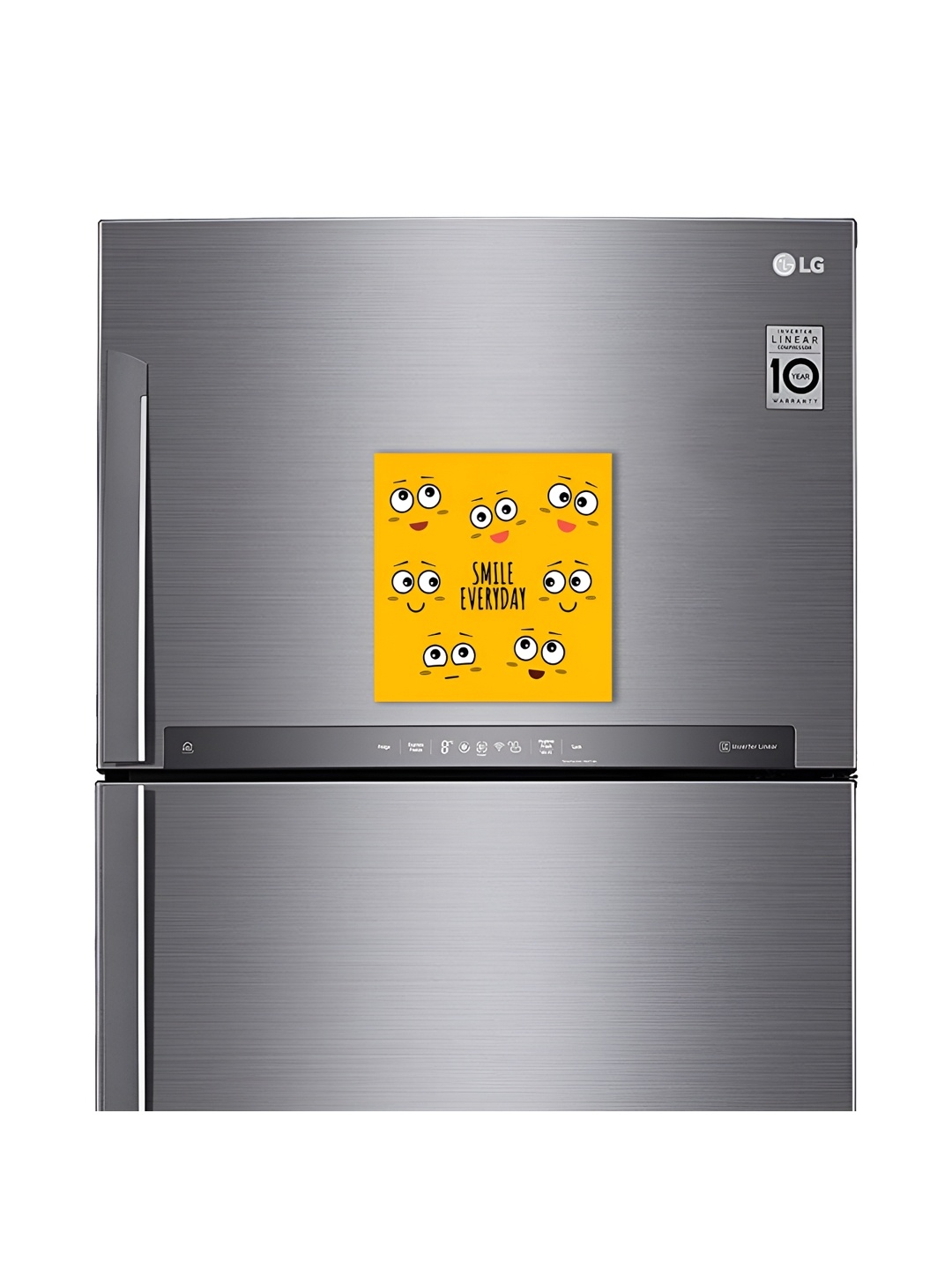 

ARTBUG Yellow & White Smile Everyday Printed Decorative Fridge Magnet