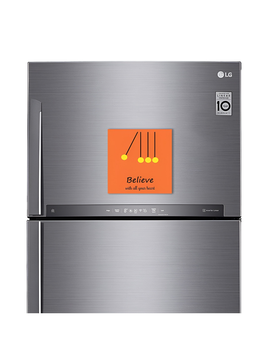 

ARTBUG Orange & Black Believe-Printed Decorative Fridge Magnet