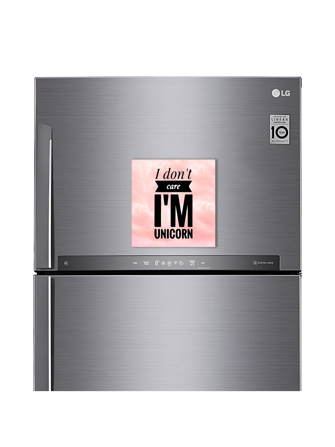 

ARTBUG Pink & Black I dont care I am unicorn Decorative Fridge Magnet
