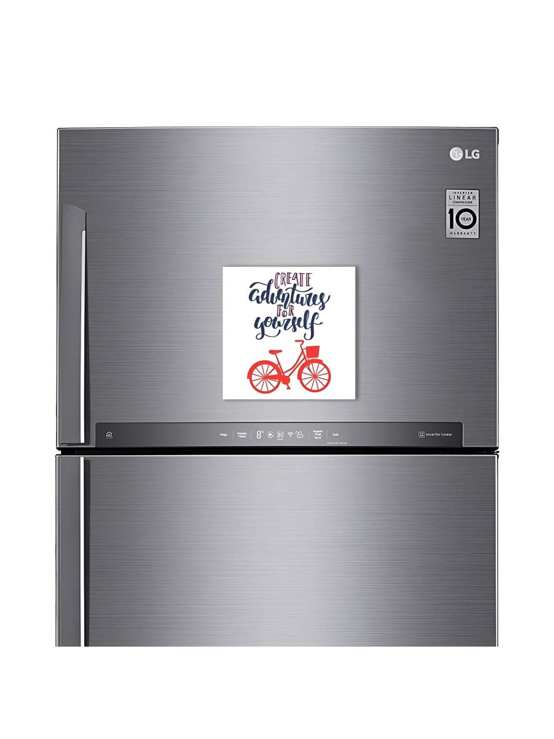 

ARTBUG White & Red Printed Decorative Fridge Magnet