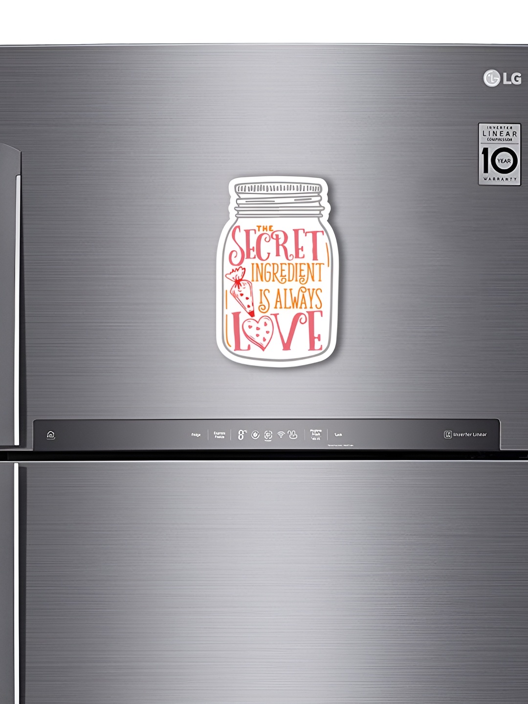 

ARTBUG White & Pink The Secret Ingredient Is Always Love-Printed Decorative Fridge Magnet
