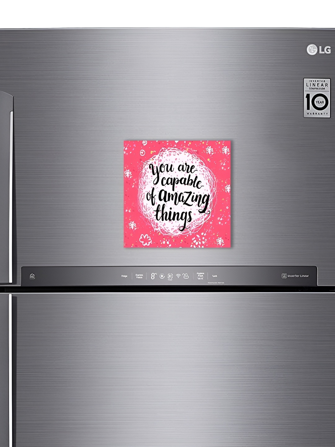 

ARTBUG Pink & White Printed Decorative Fridge Magnet