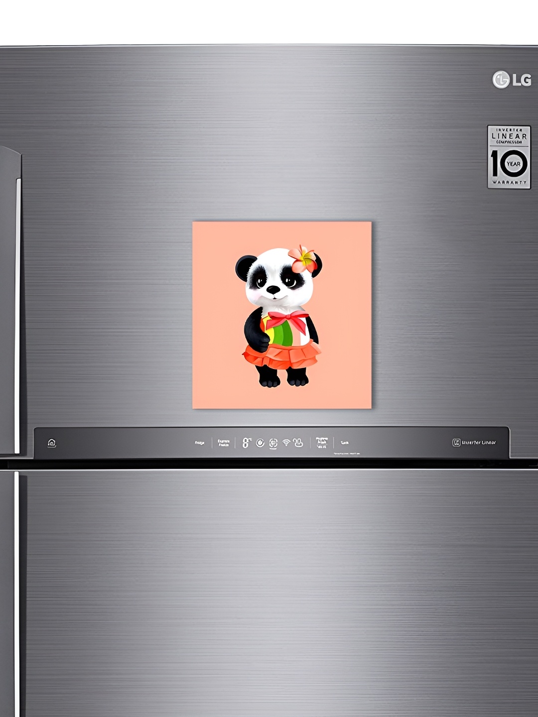 ARTBUG Peach & Black Printed Decorative Fridge Magnet