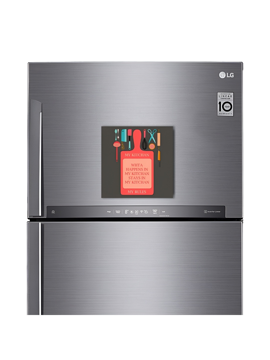 

ARTBUG Black & Red Kitchen Quotes Printed Square Decorative Fridge Magnet