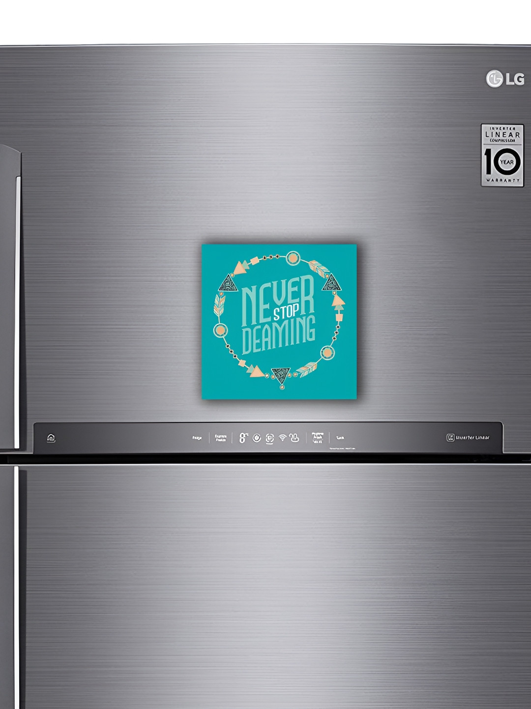 

ARTBUG Turquoise Blue Typography Decorative Fridge Magnet