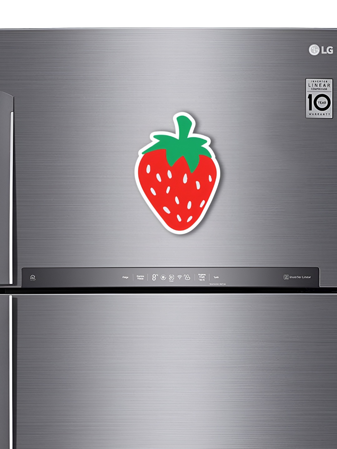 ARTBUG Red & Green Strawberry Printed Decorative Fridge Magnet