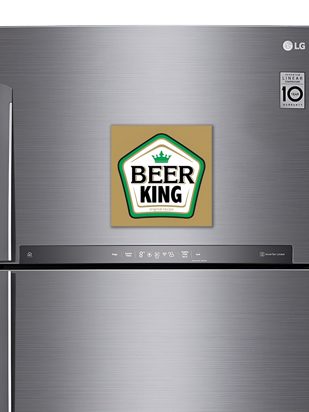 

ARTBUG Brown & White Beer King Quotes Printed Decorative Fridge Magnet