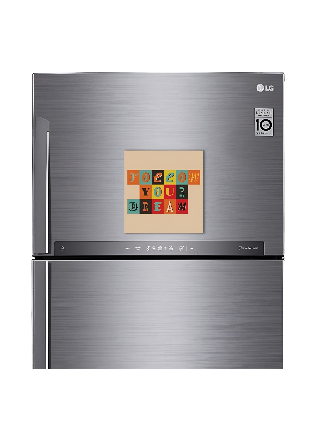 

ARTBUG Beige & Orange Typography Decorative Fridge Magnet