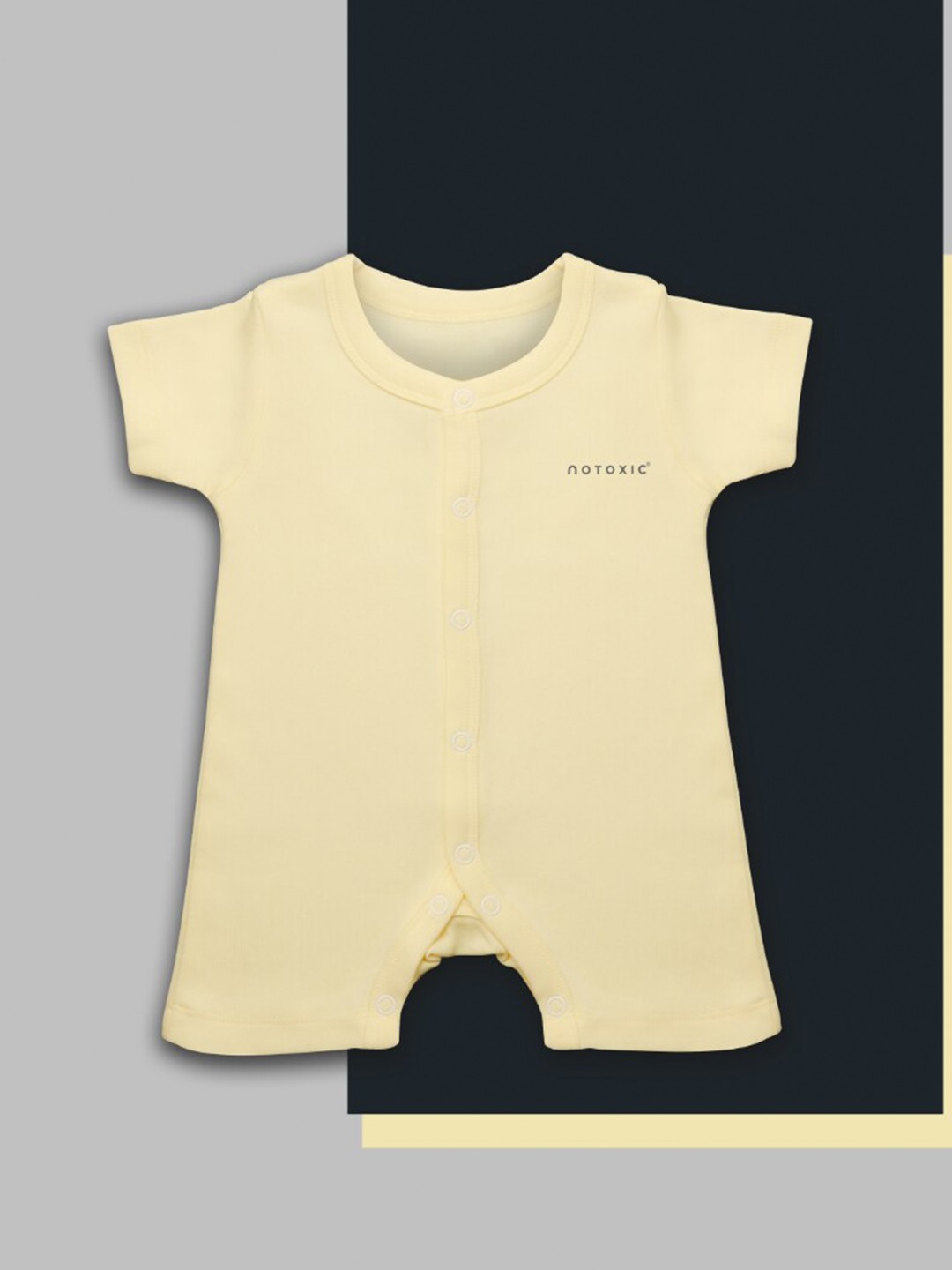 

BAESD Infants Round Neck Organic Cotton Rompers, Yellow