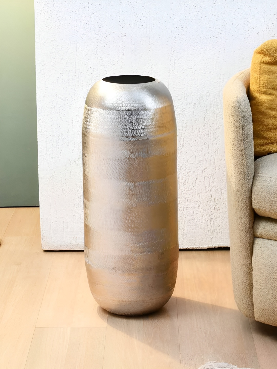 

Athome by Nilkamal Grey Textured Finish Tumbler Shape Metal Vase