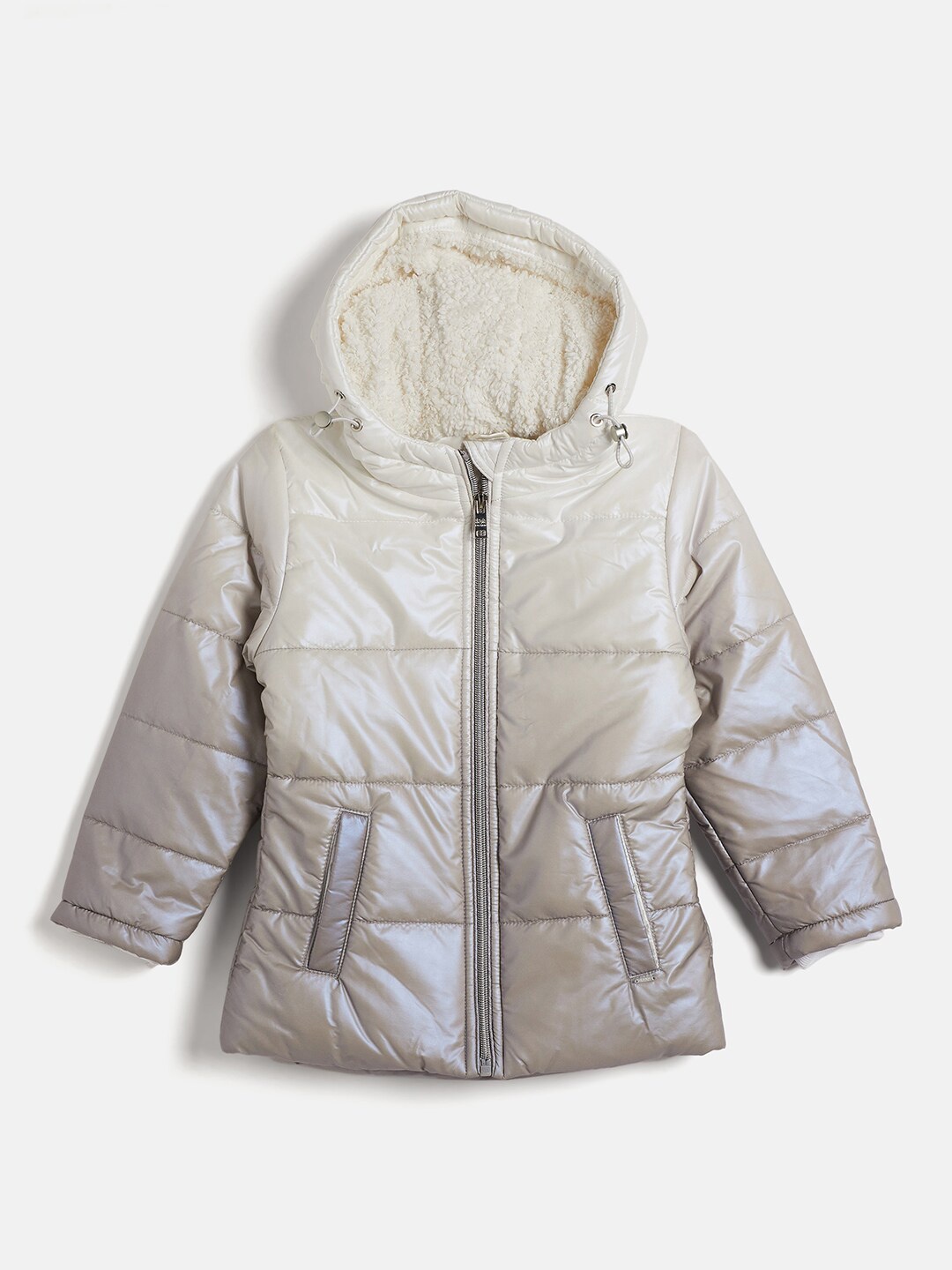 

Okane Girls Lightweight Hooded Puffer Jacket, Grey