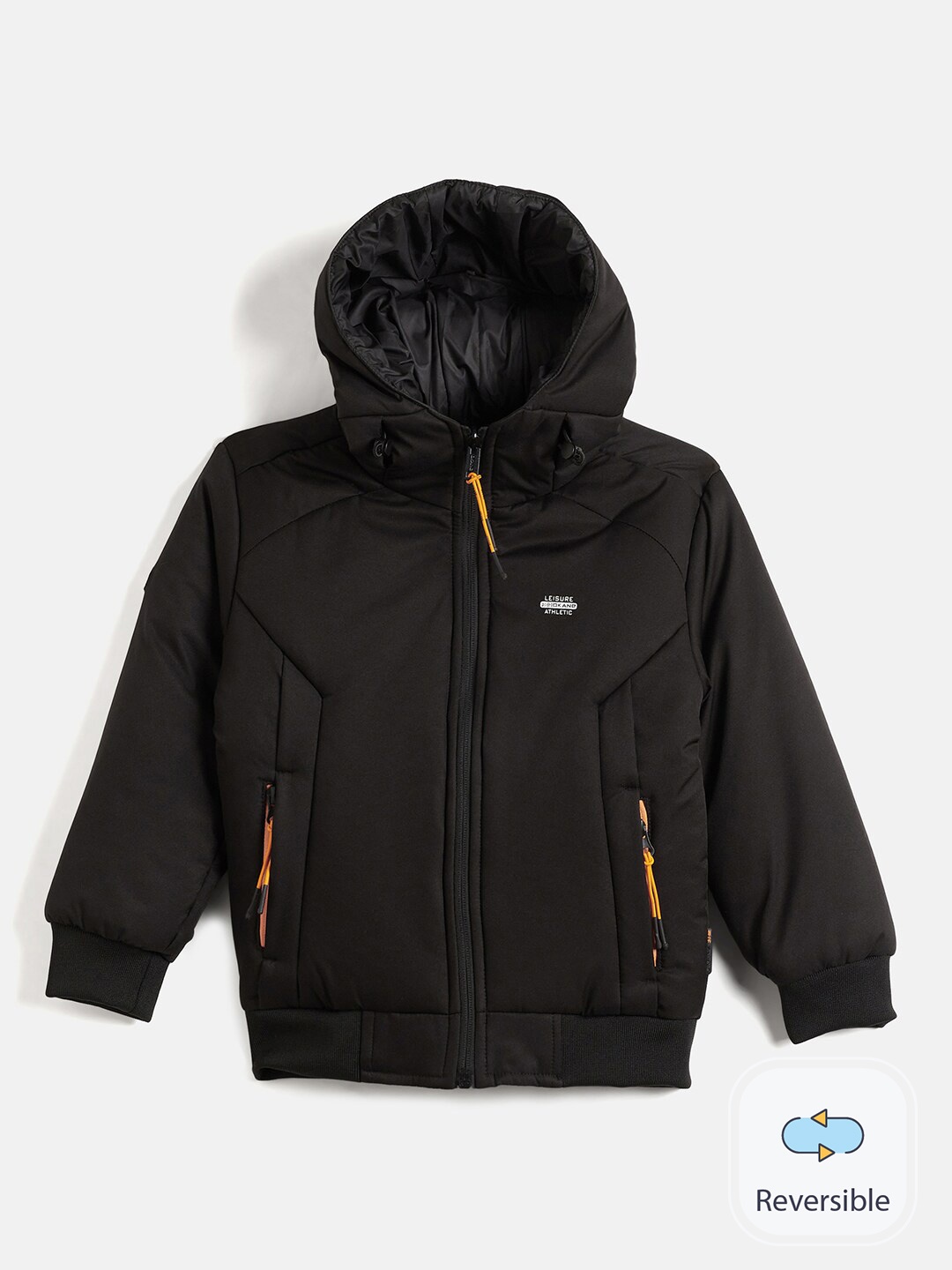 

Okane Boys Hooded Lightweight Bomber Jacket, Black