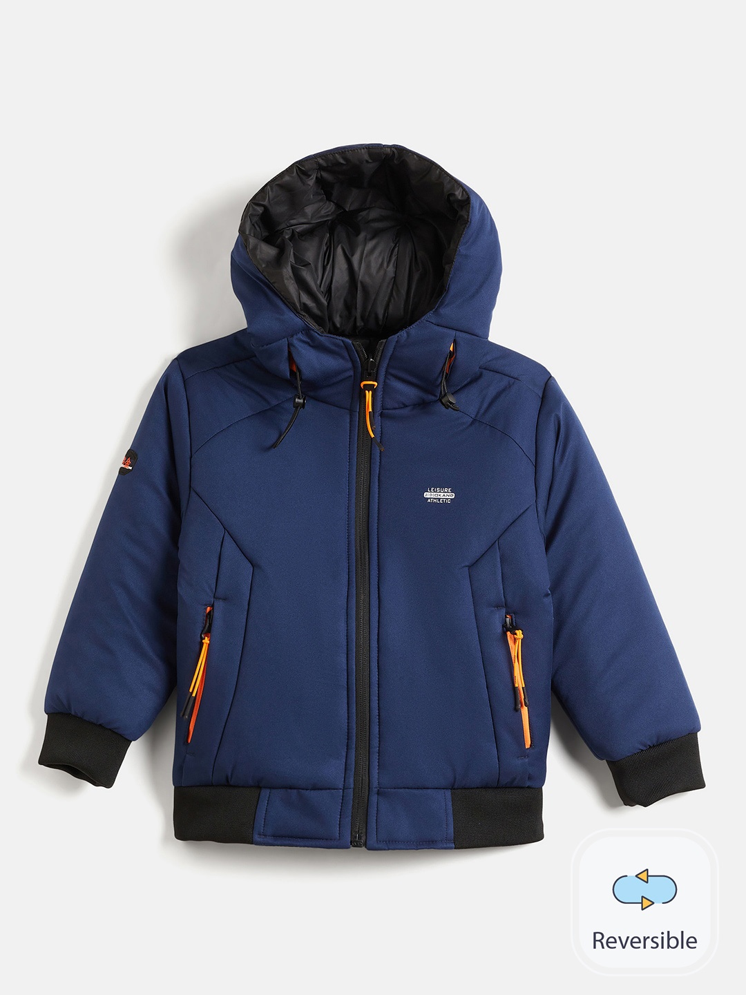 

Okane Infant Boys Hooded Reversible Puffer Jacket, Navy blue