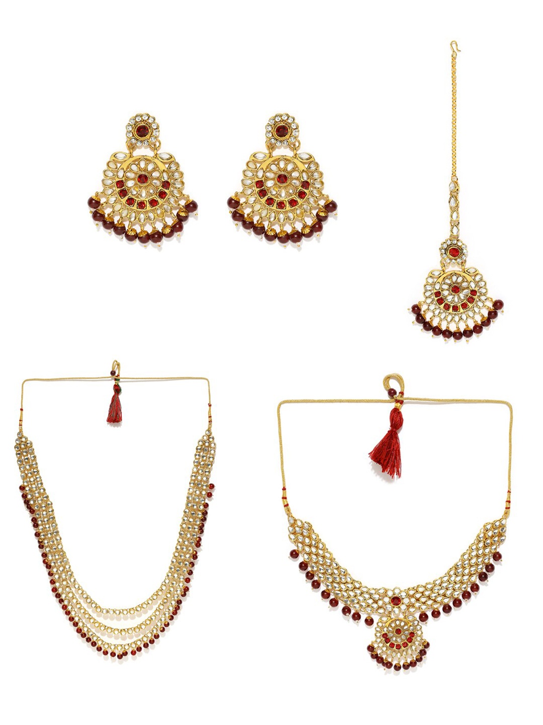 

MANATH Kundan Studded Jewellery Set, Gold