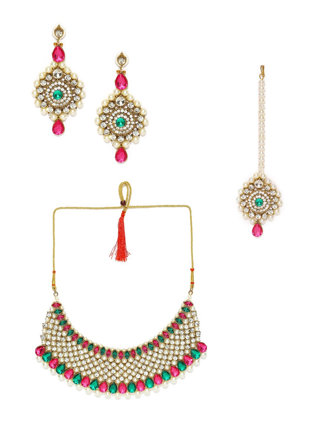 

MANATH Kundan Studded Jewellery Set, Gold