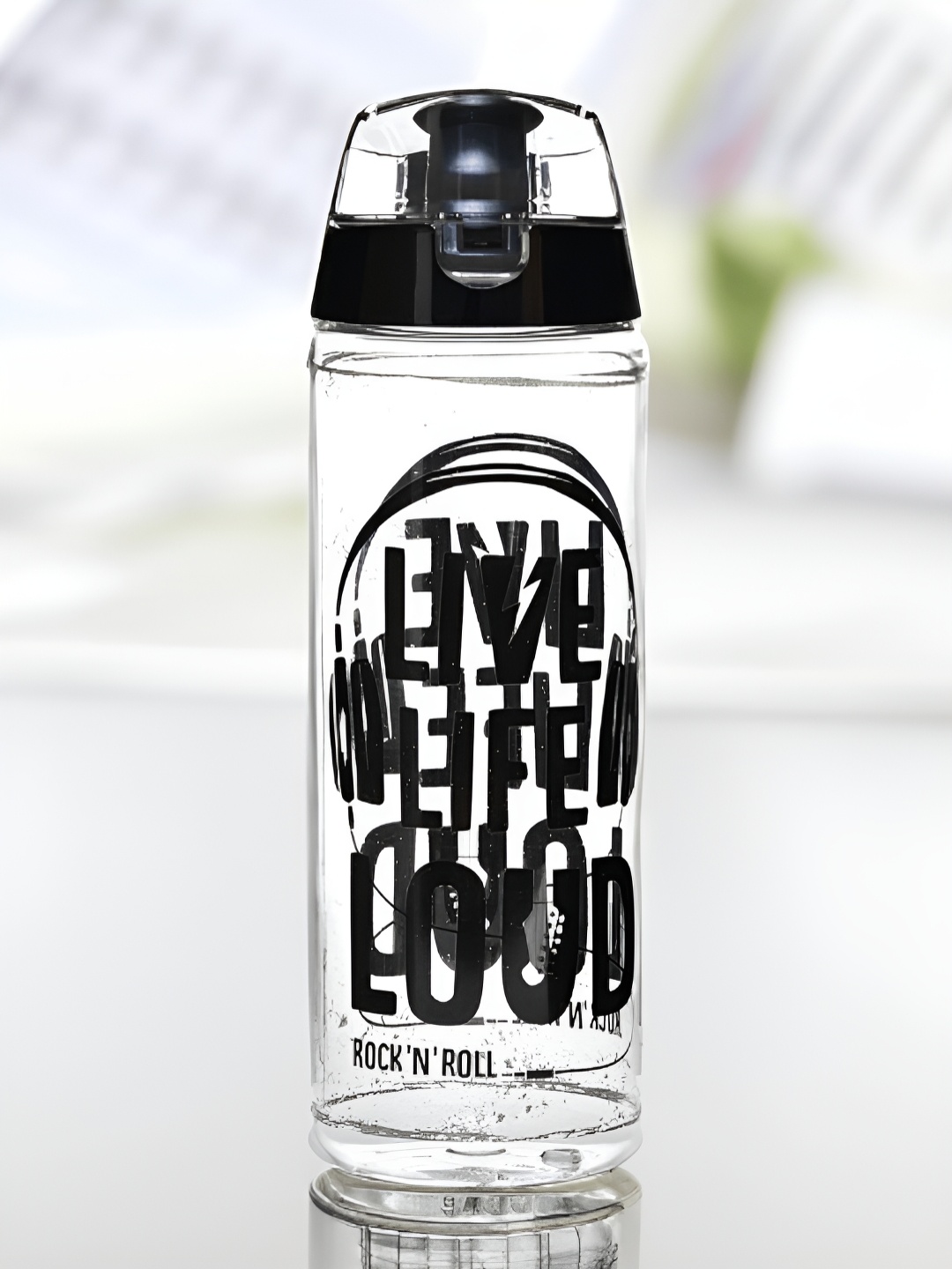 

Athome by Nilkamal Black and White Single Water Bottle 750 ml