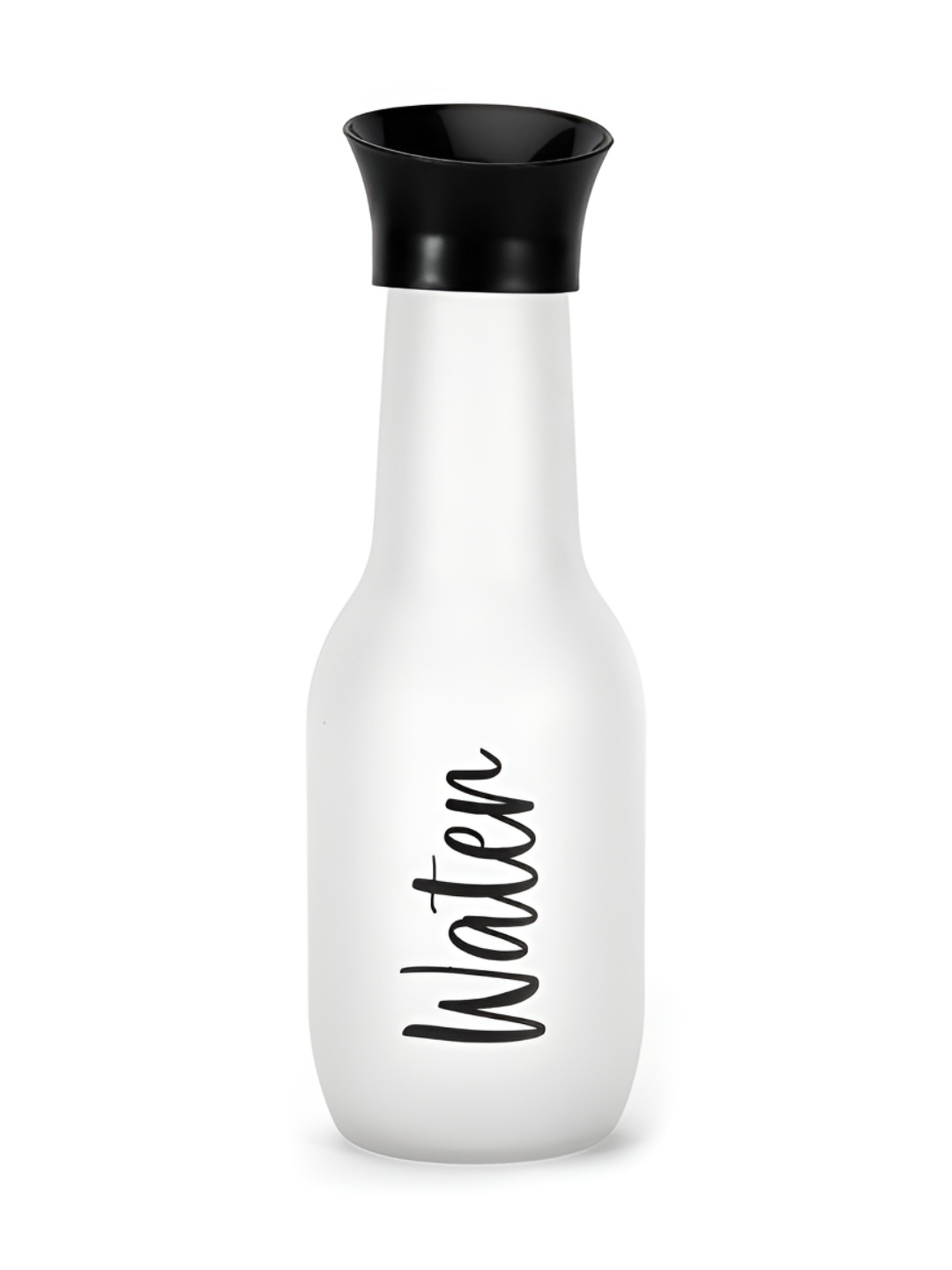 

Athome by Nilkamal White and Black Single Glass Water Bottle 1L