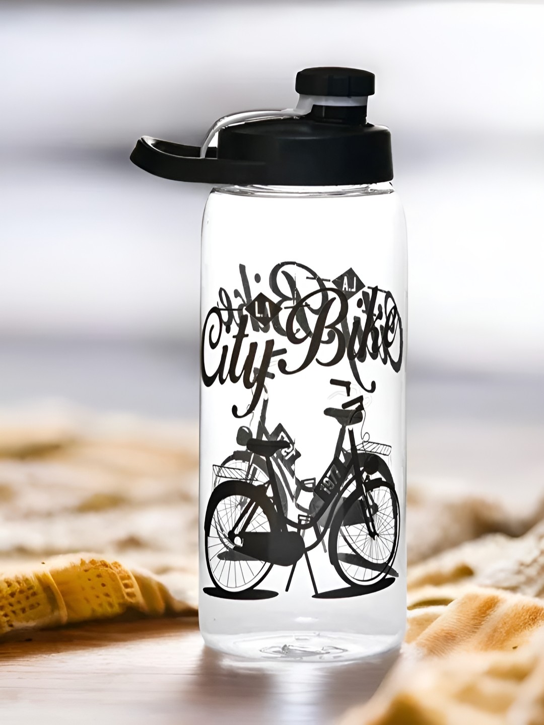 

Athome by Nilkamal Black and White Single Water Bottle 1L