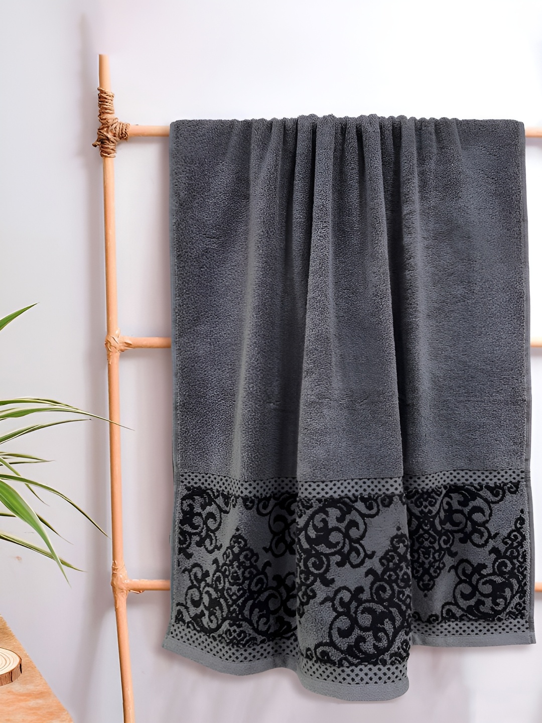 

Sassoon Grey & Black Printed Pure Cotton 380 GSM Bath Towel