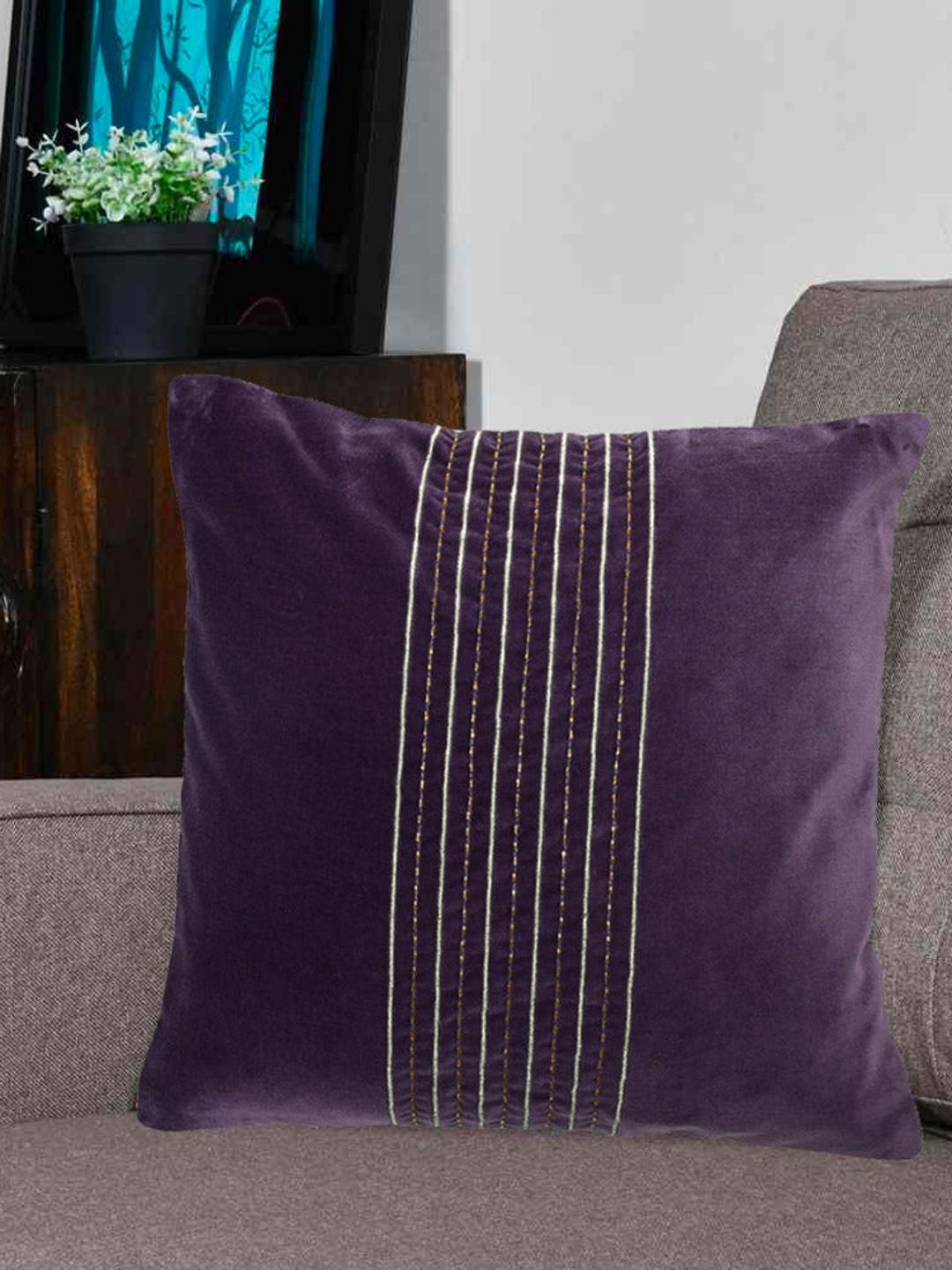 

Athome by Nilkamal Lavender Embroidered Cushion Cover