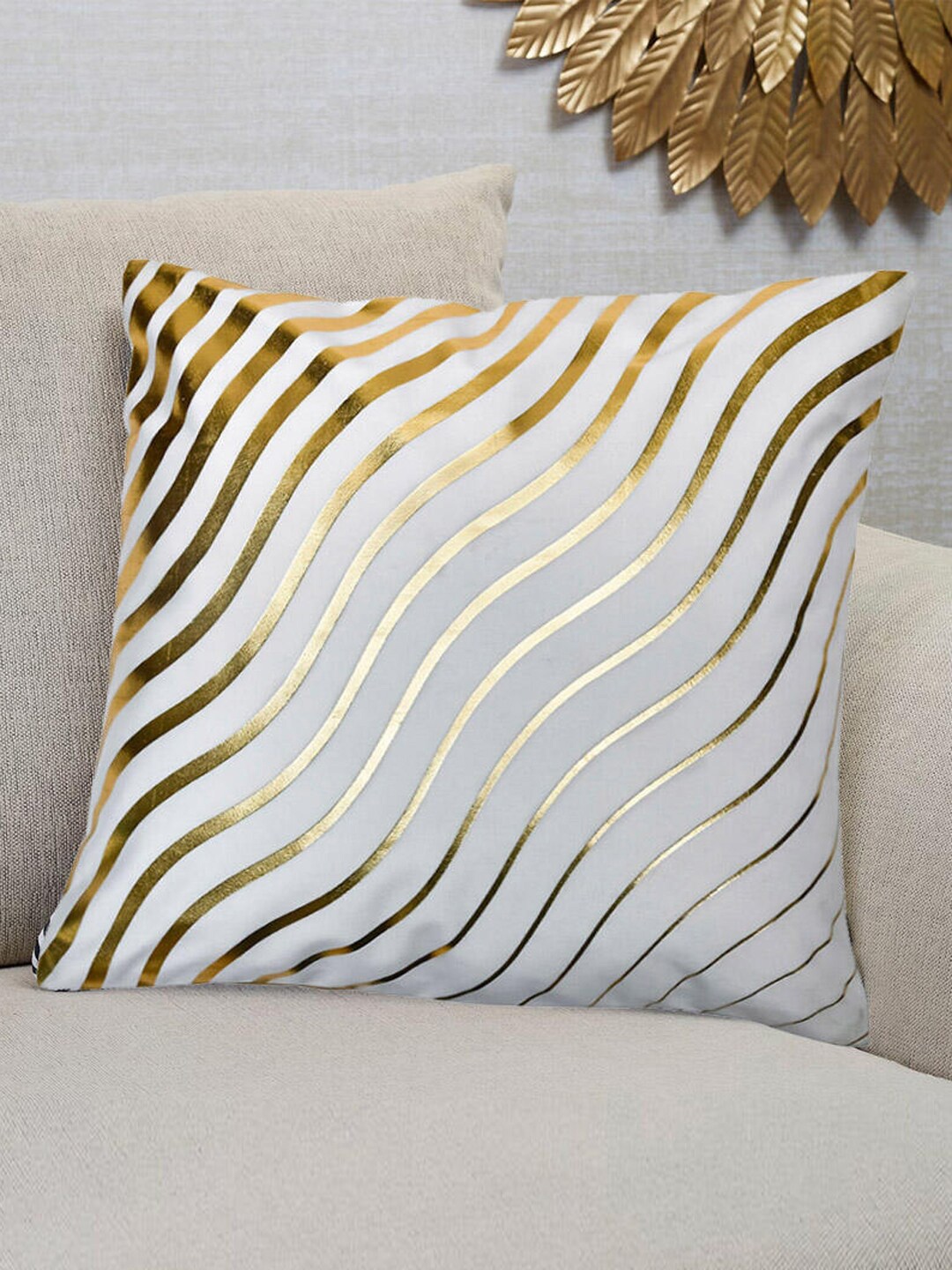 

Athome by Nilkamal White Striped Cushion Covers