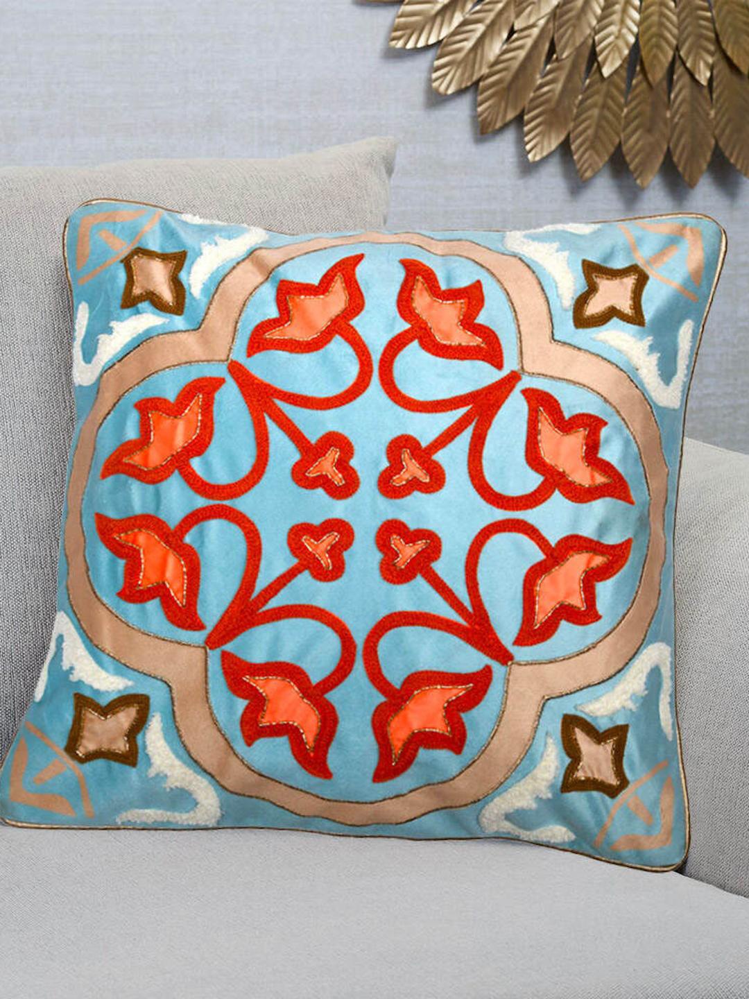 

Athome by Nilkamal Blue Embroidered Cushion Covers