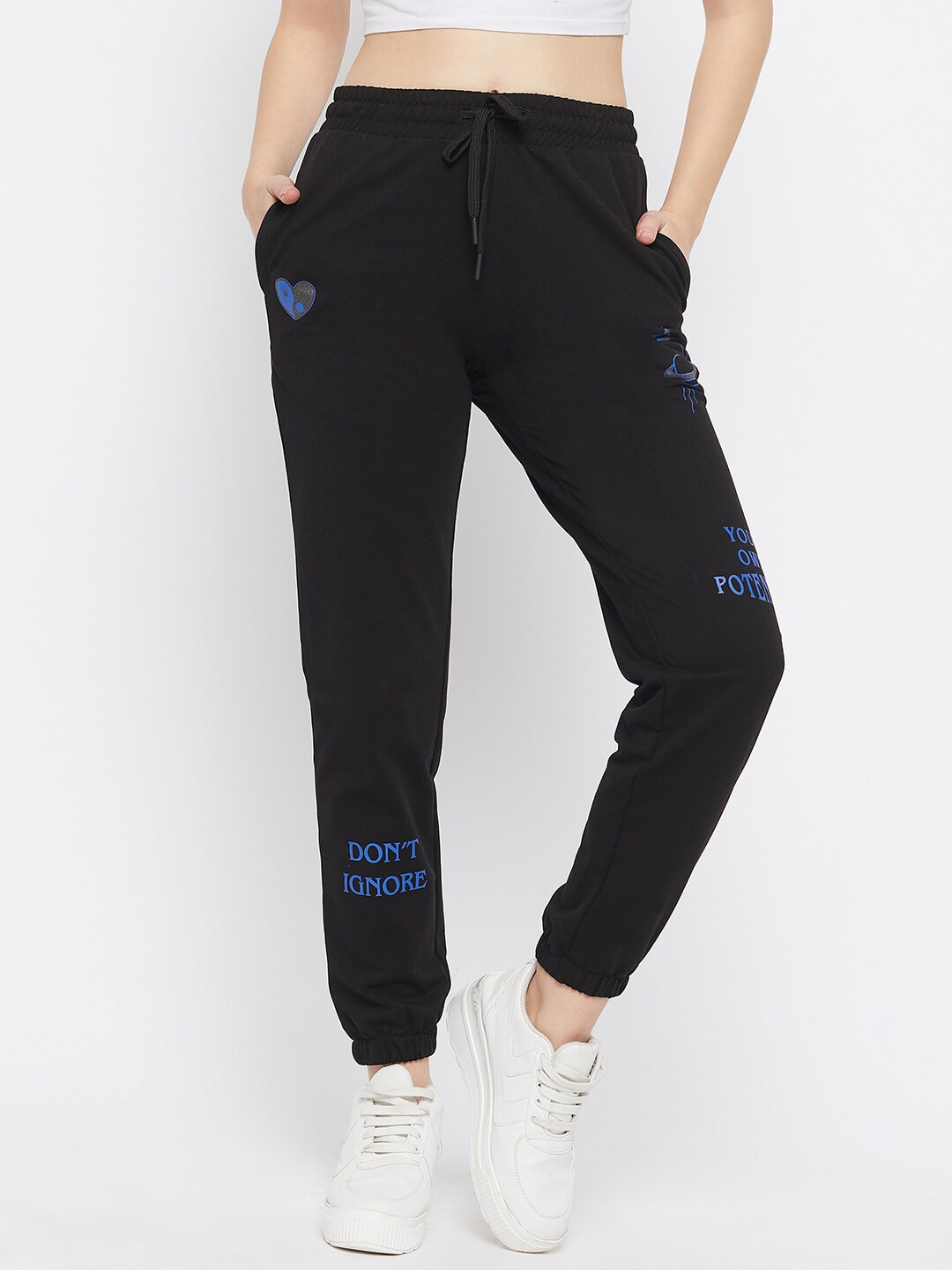 

MADAME M SECRET Women Mid Rise Joggers, Black