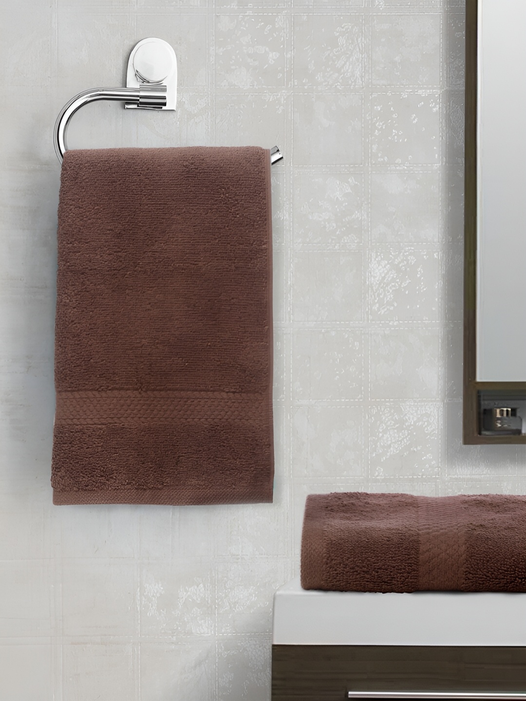 

SPACES Brown 2 Pieces 450 GSM Pure Cotton Hand Towels