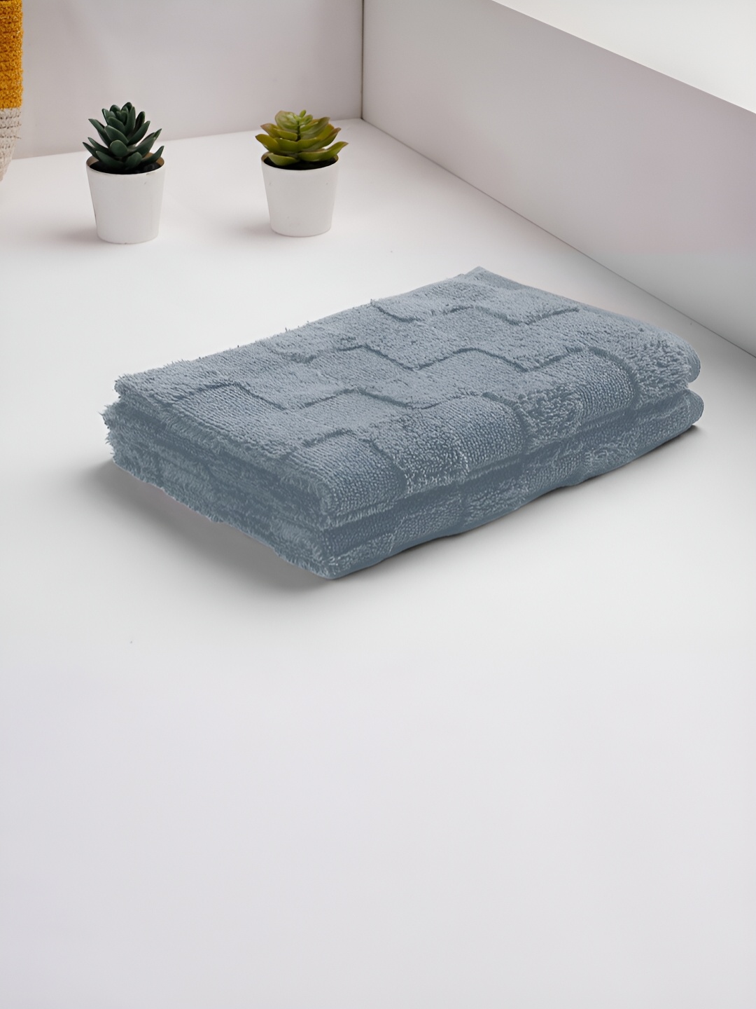 

SPACES Grey 2 Pcs 585 GSM Pure Cotton Hand Towels