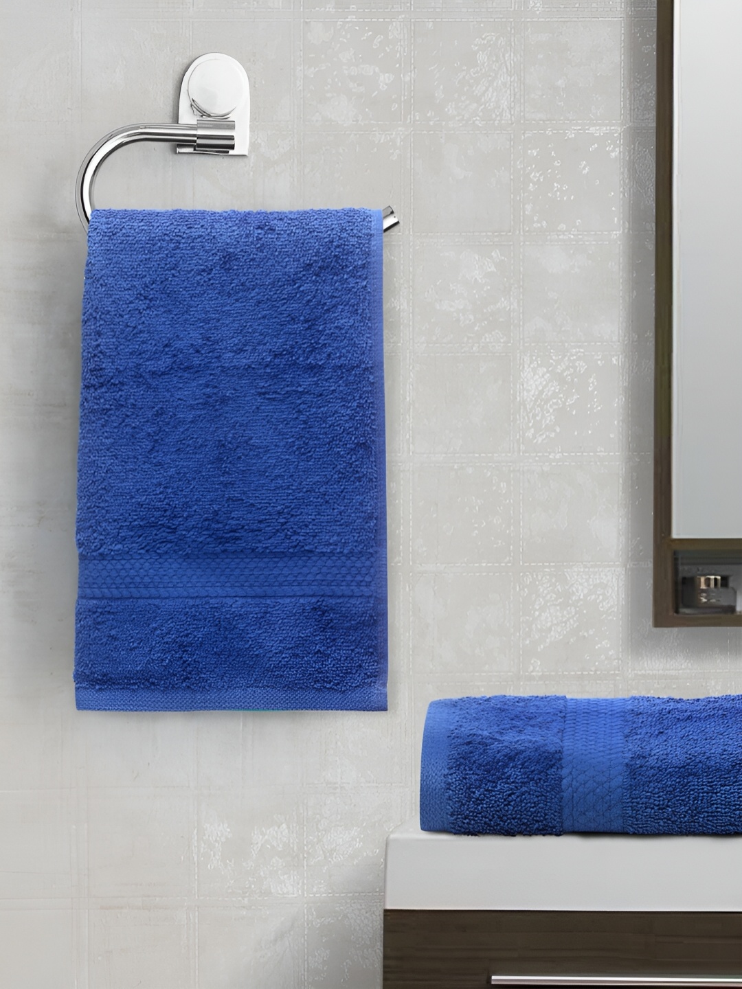 

SPACES Navy Blue 2 Piece 450 GSM Pure Cotton Hand Towels