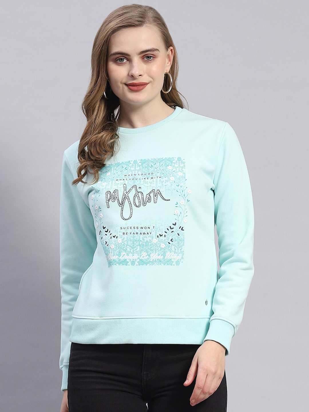 

Monte Carlo Typography Printed Long Sleeves Pullover, Blue
