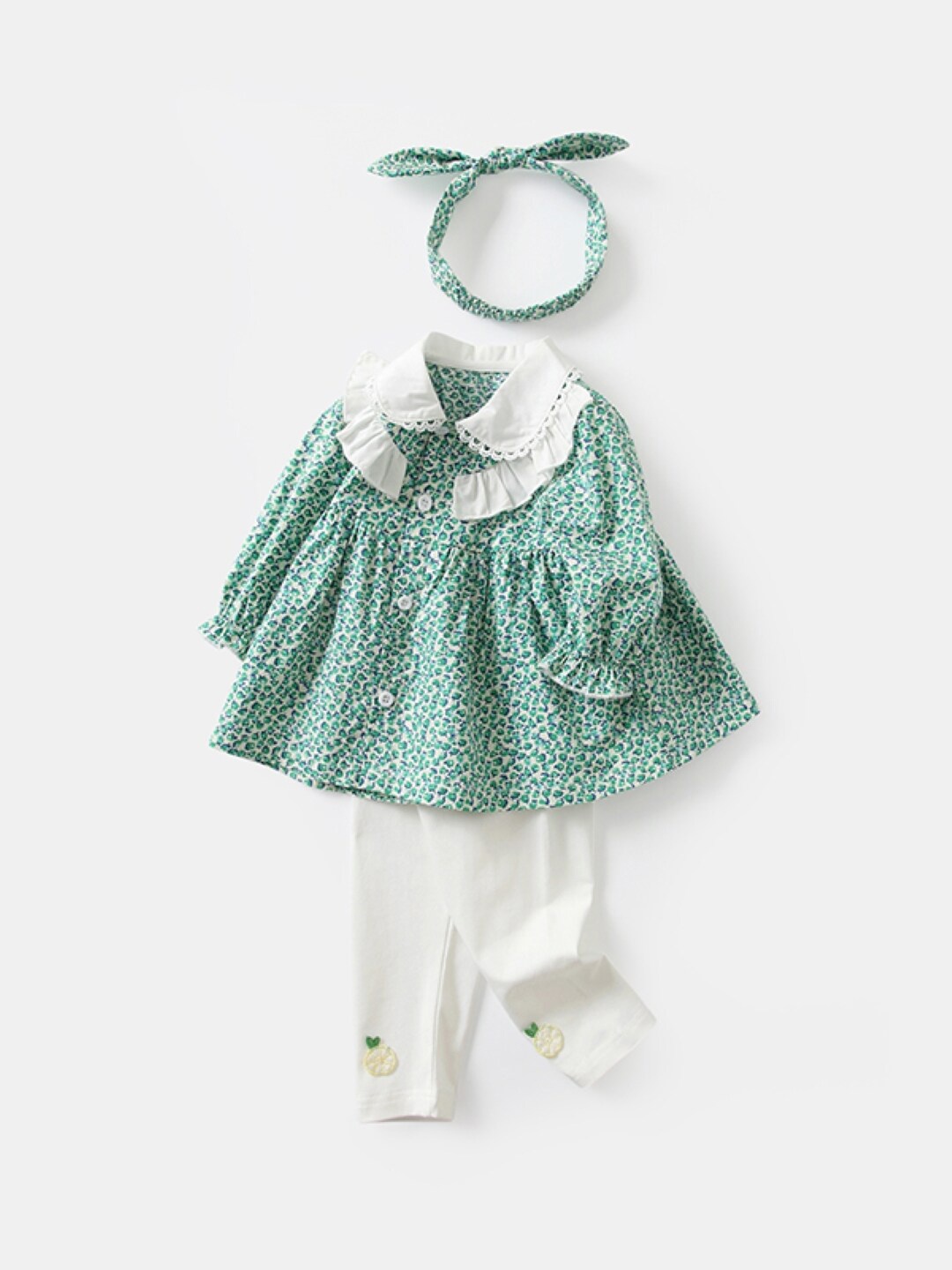 

StyleCast Girls Blue Printed Top With Trousers, Green