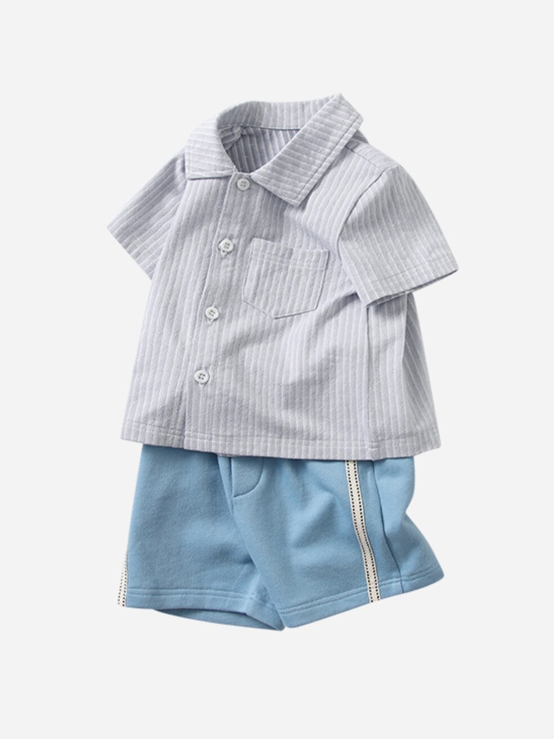 

StyleCast Girls Grey Pure Cotton Shirt Collar Shirt With Trousers