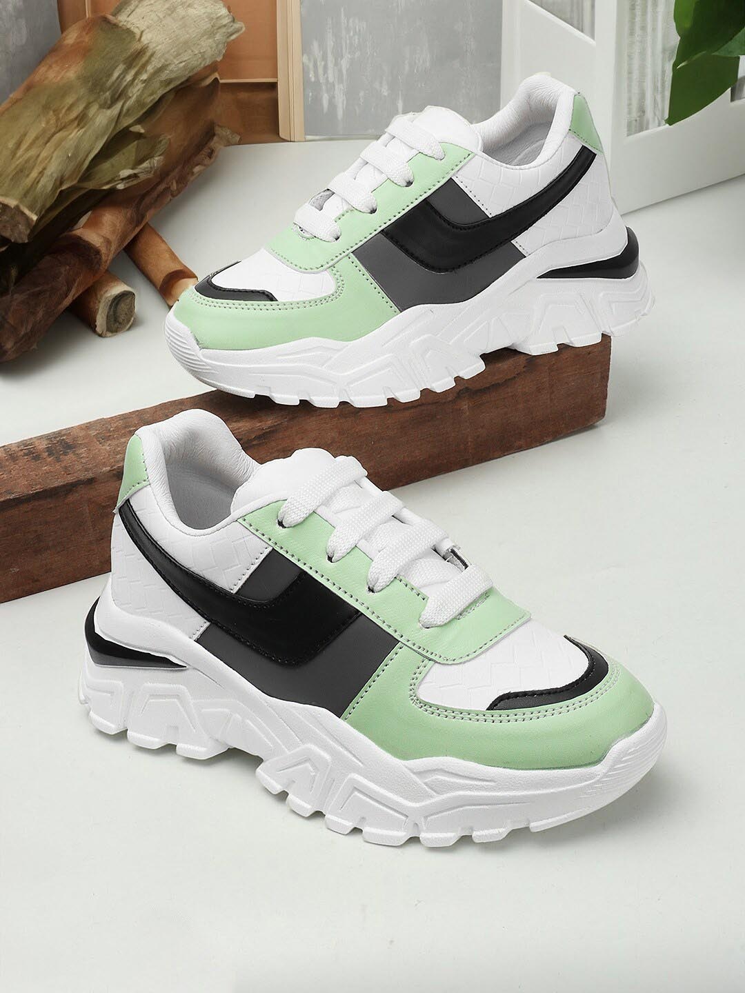 

BAESD Kids Colourblocked Lightweight Round Toe Lace Up Sneakers, White