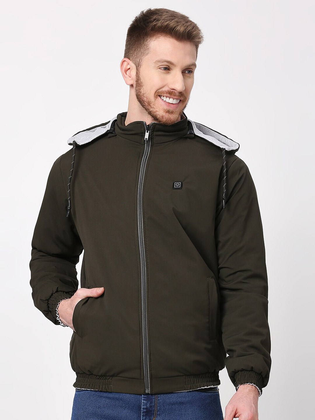 

Zeel Windcheater Hooded Bomber Jacket, Olive