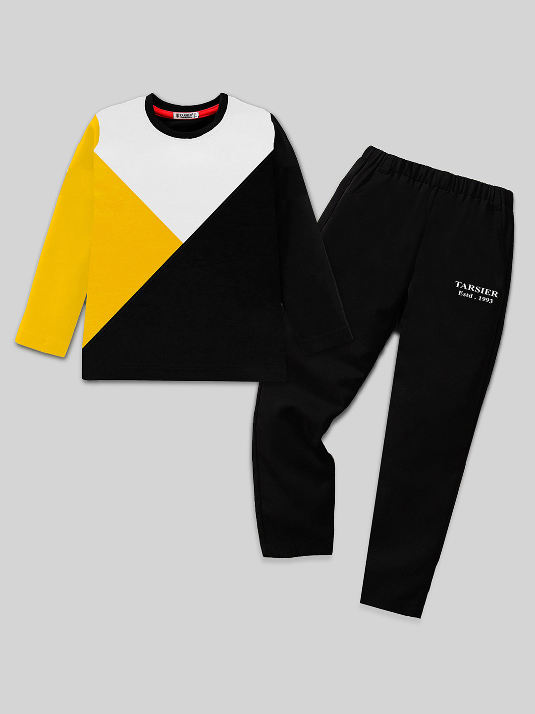 

BAESD Kids Colourblocked T-Shirt With Trouser, Yellow