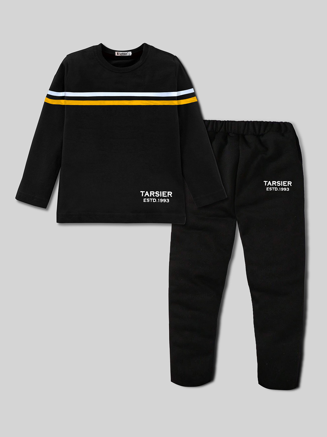 

BAESD Kids Pure Cotton T-shirt with Pyjamas, Black