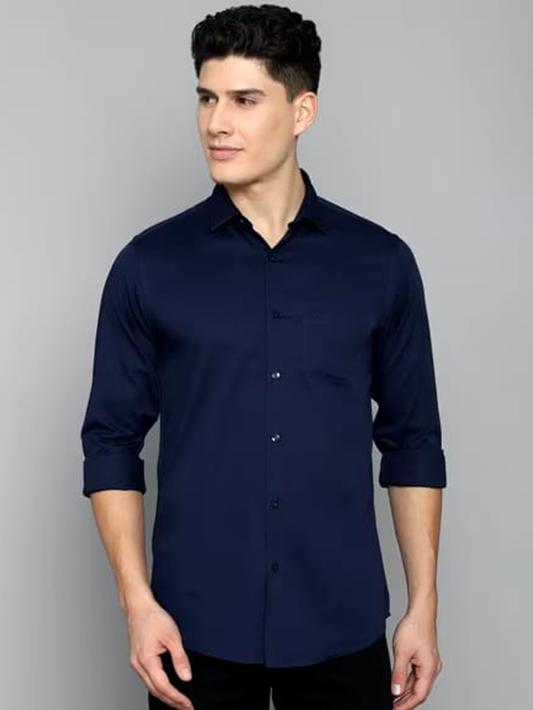 

Jb Just BLACK Cotton Slim Fit Opaque Casual Shirt, Navy blue