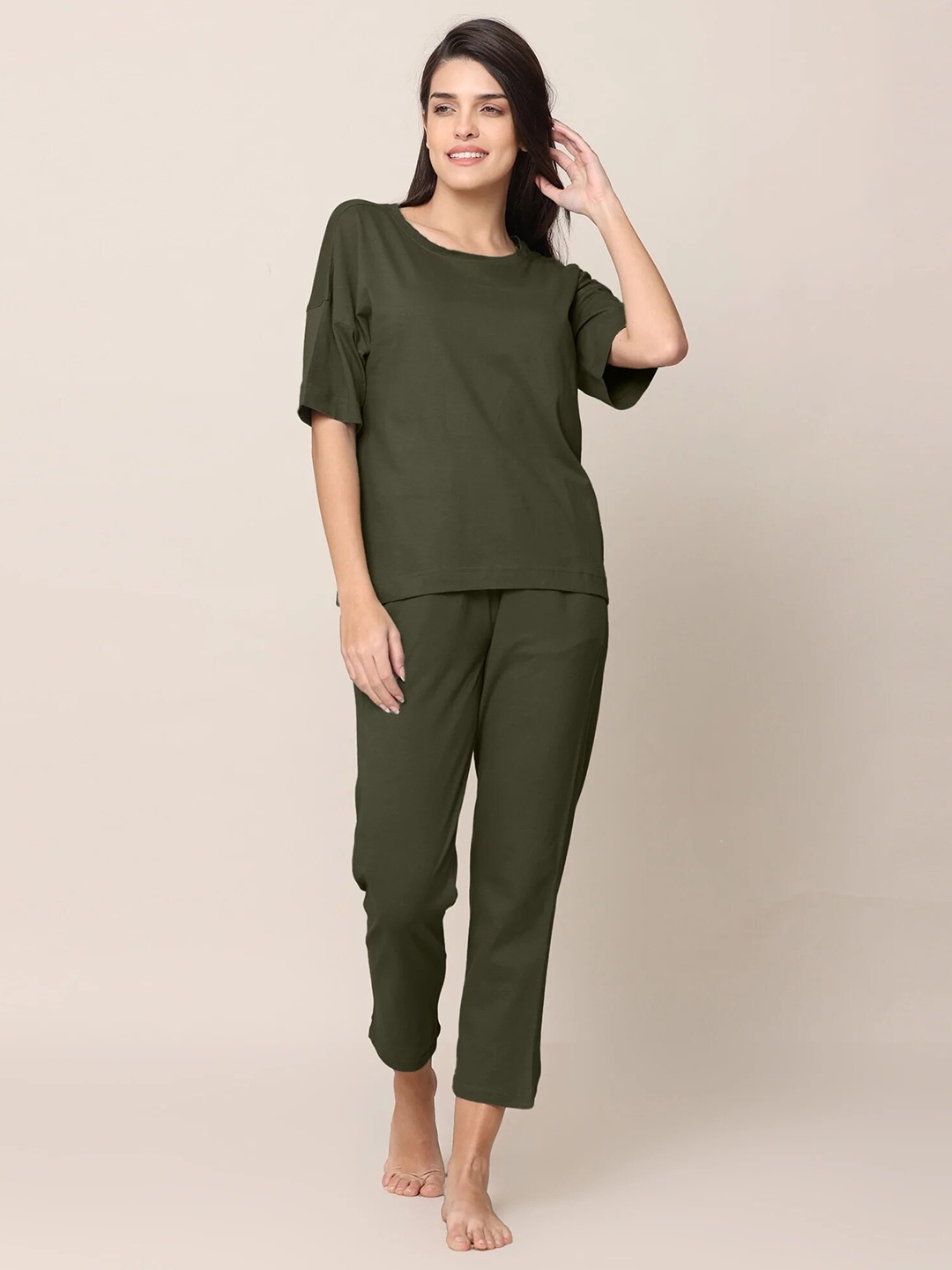 

Saltpetre Organic Cotton Night suit, Olive