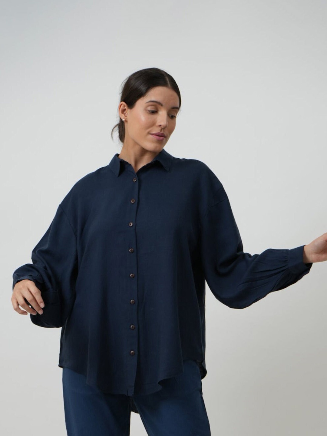 

Saltpetre Pure Cotton Oversized Shirt & Trouser, Blue