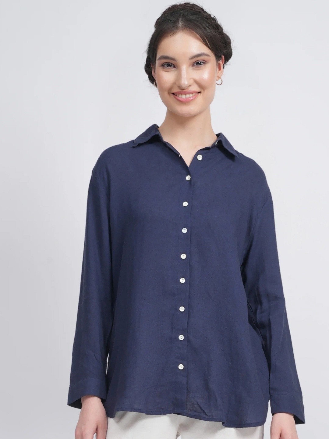 

Saltpetre Long Sleeves Organic Cotton Shirt With Trousers, Cream