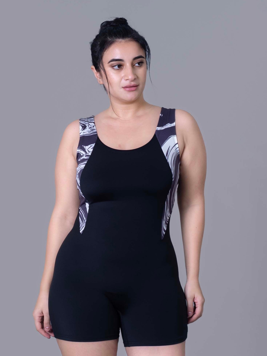 

Keepfit Round Neck Sleeveless Legsuit, Black