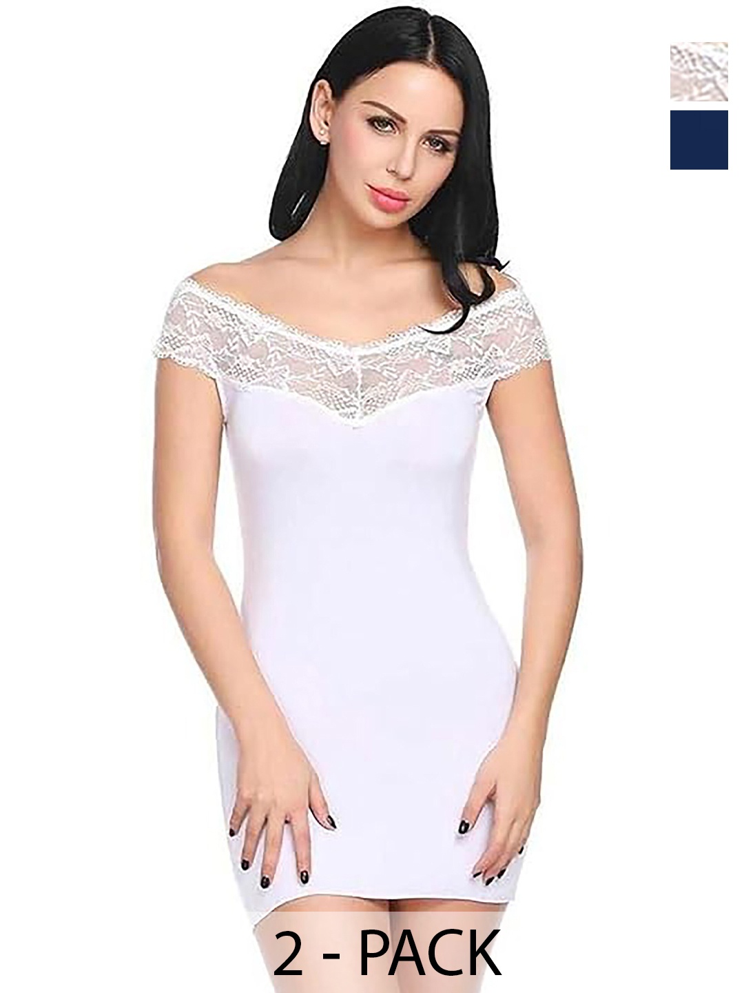 

PIBU Pack Of 2 Nightdress, Blue