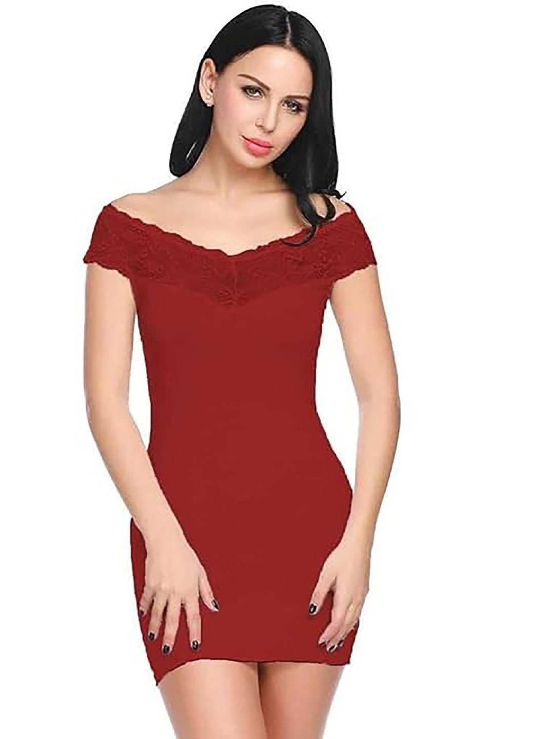 

PIBU Pack Of 2 Nightdress, Maroon