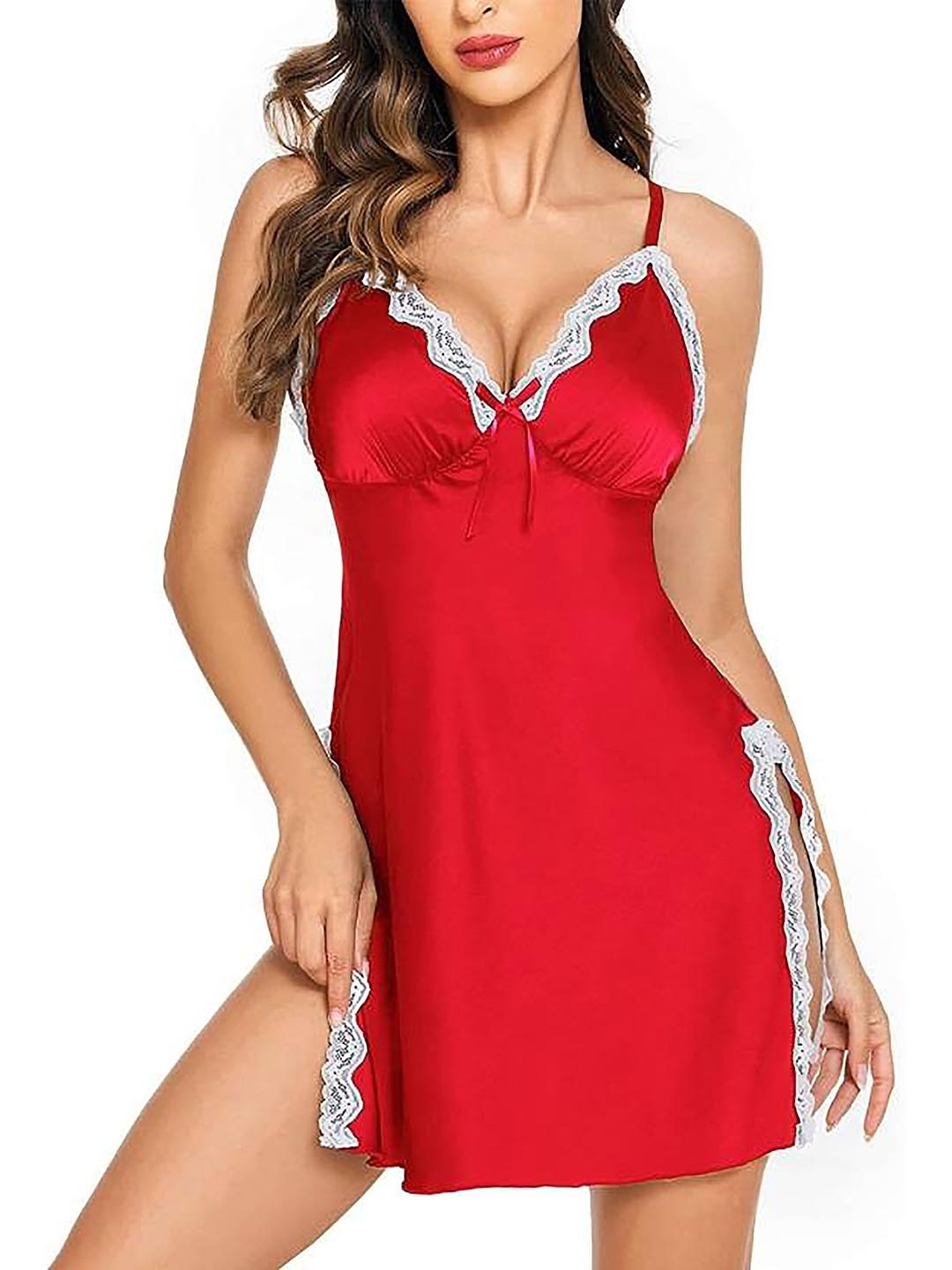 

PIBU Shoulder Straps Net Baby Doll, Red