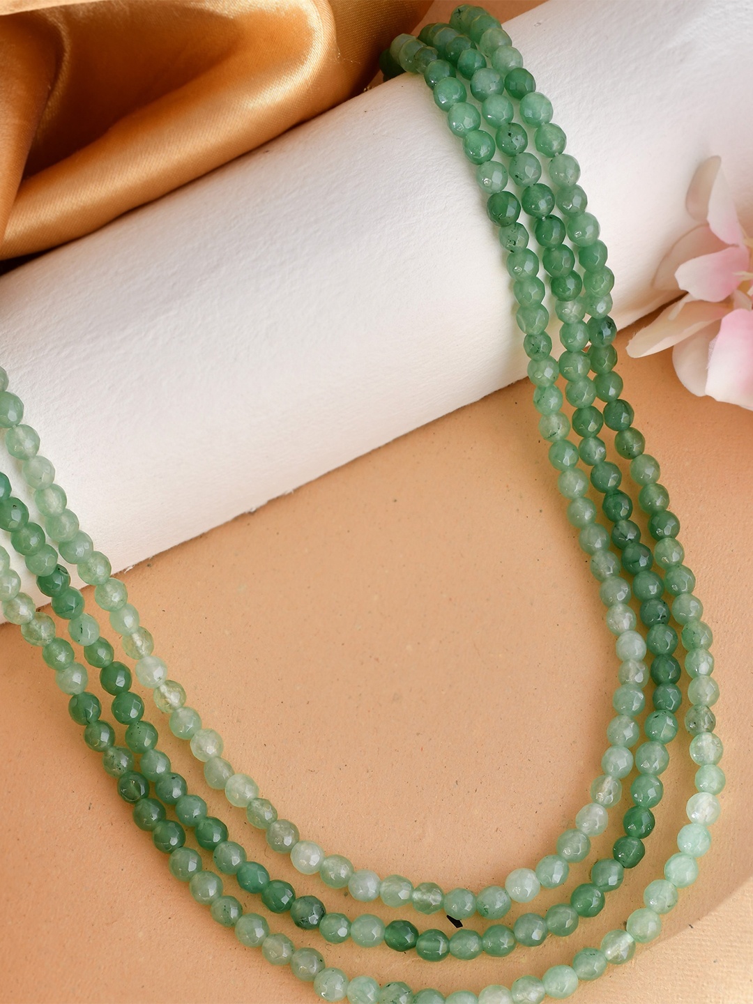 

Silvermerc Designs Stones Beaded Layered Necklace, Sea green