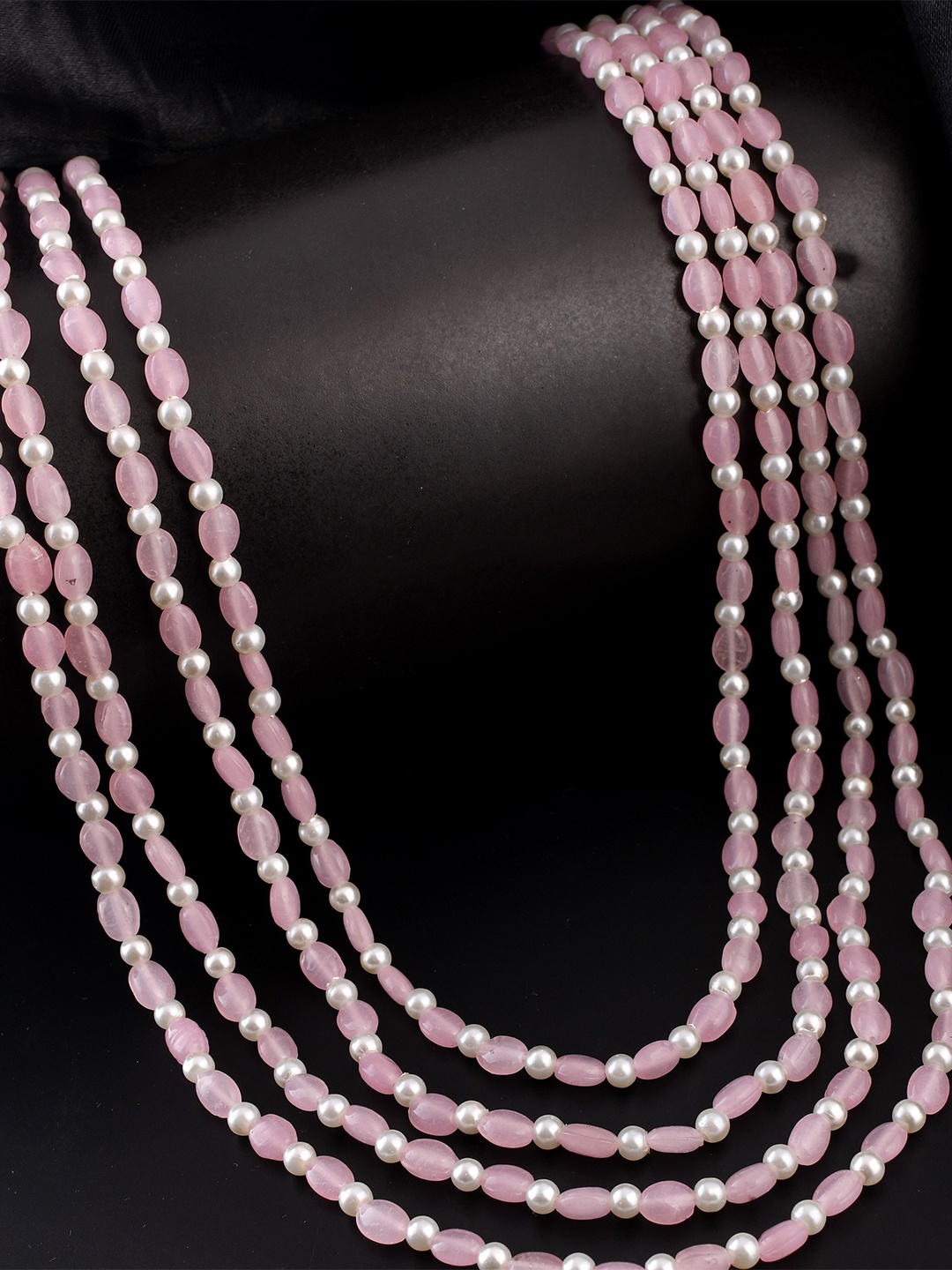 

Silvermerc Designs Pearls Beaded Layered Necklace, Pink