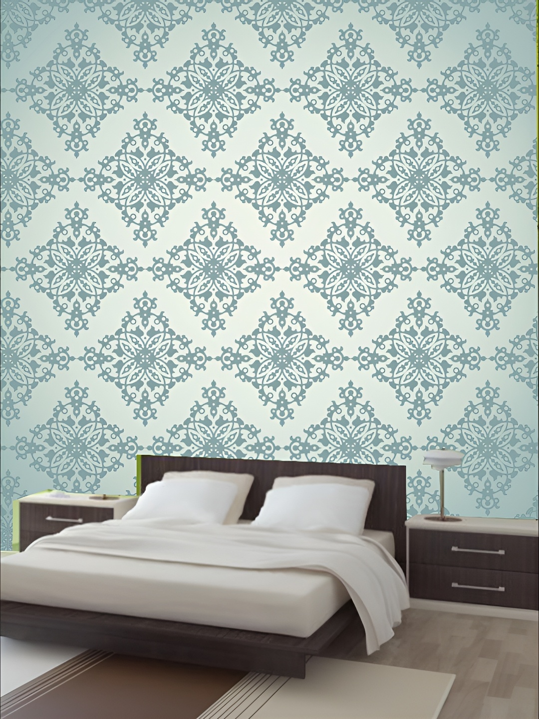 

KSHIRSA Blue & Grey Printed Self-Adhesive Laminated Wallpaper